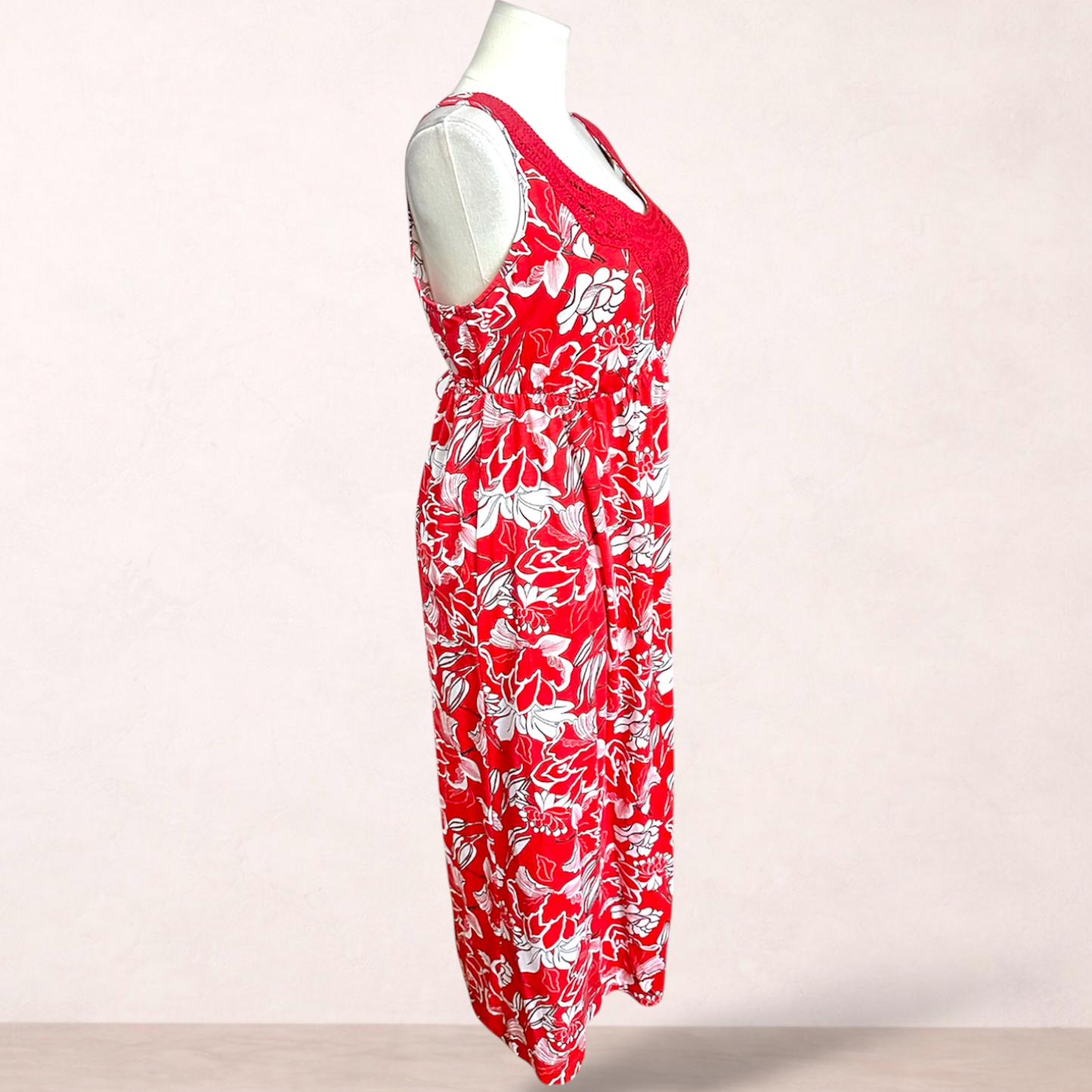 Moda Red Floral Maxi Dress | Plus Size 20