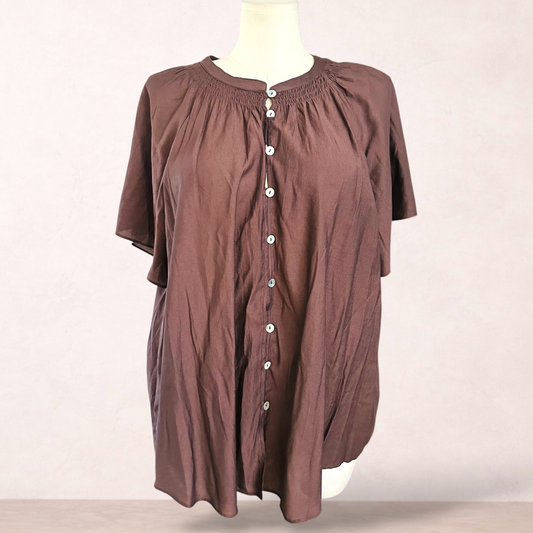 Avella Brown Button Top | Plus Size 20 | New with tags