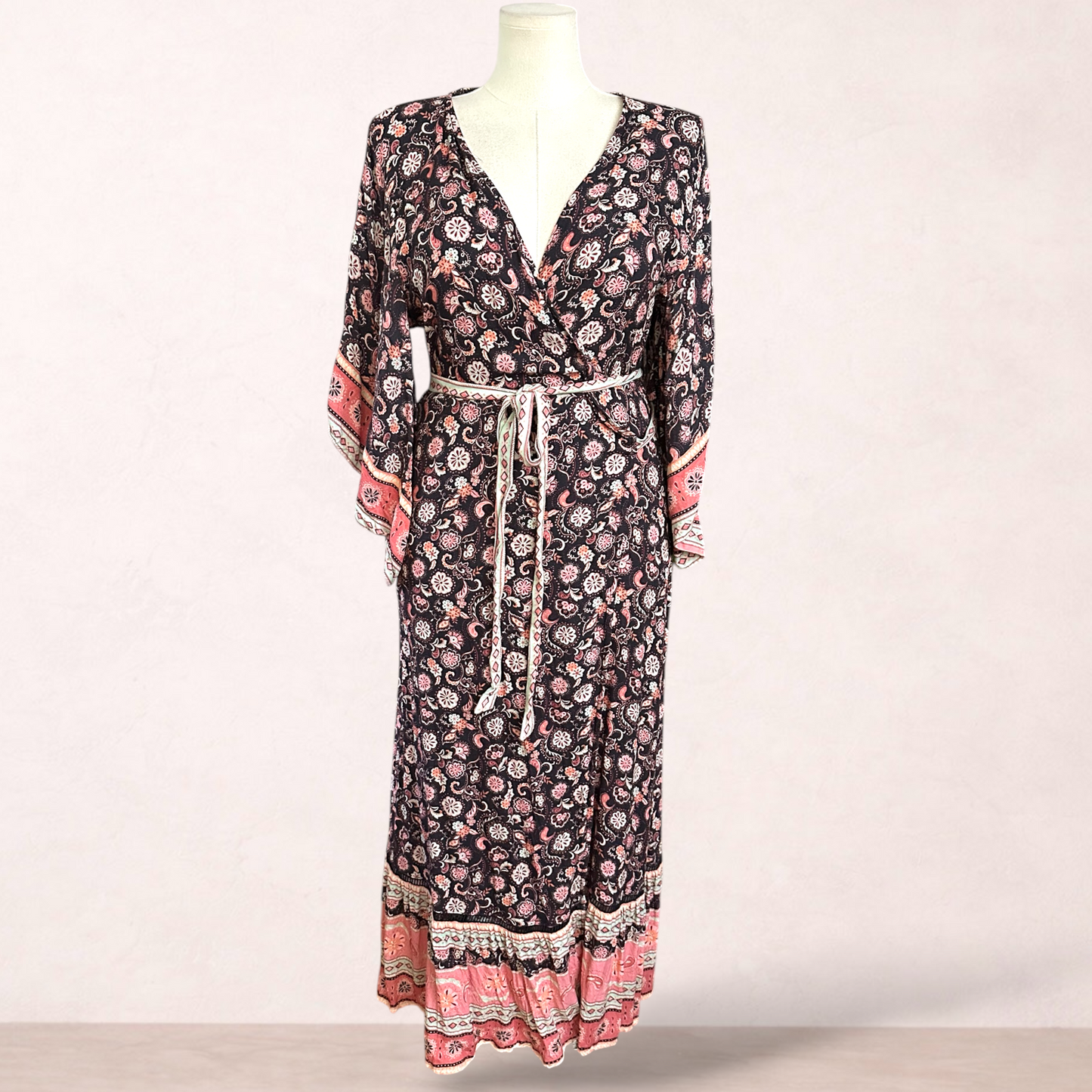 Bella Boheme Black Boho Maxi Dress | Size XL 14/16