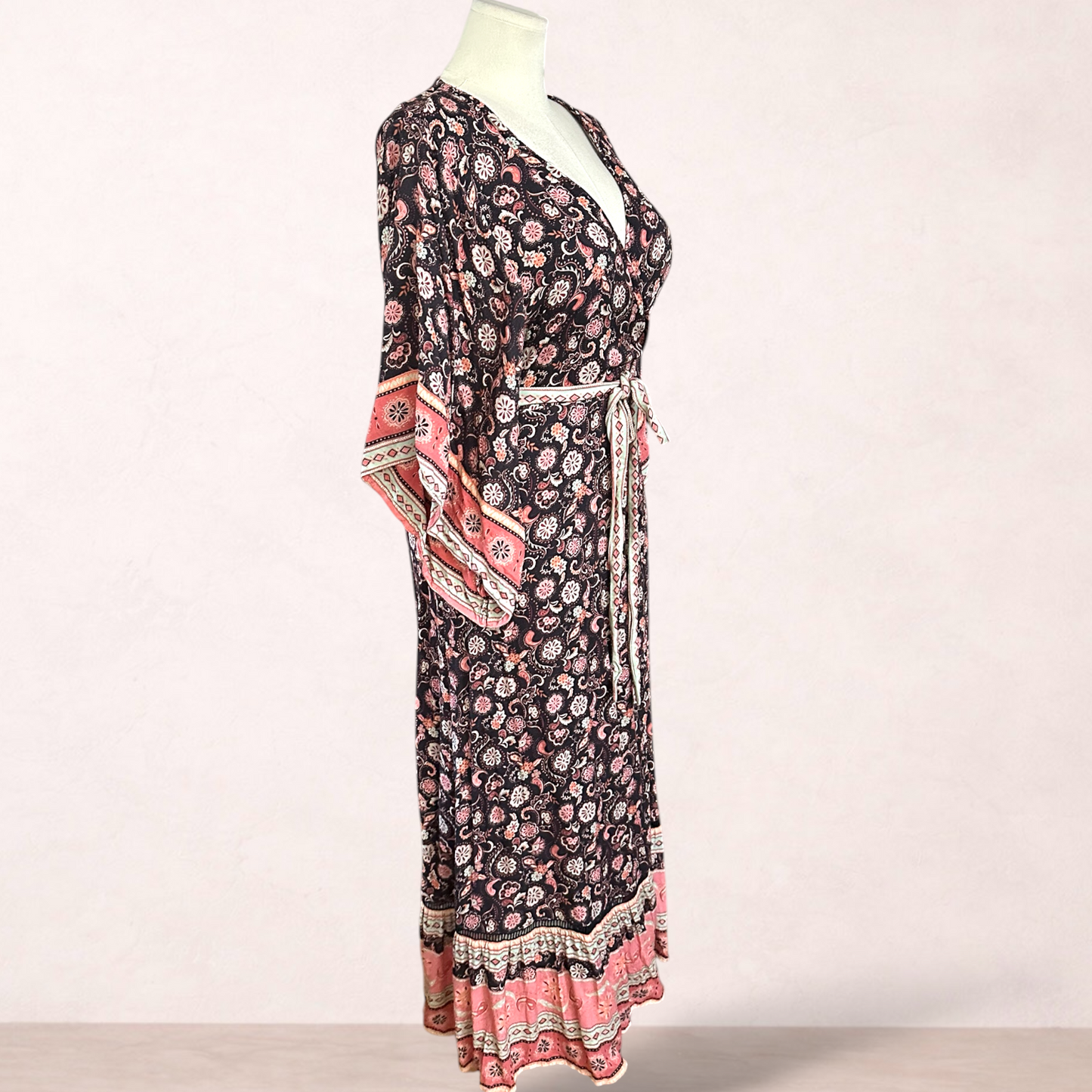 Bella Boheme Black Boho Maxi Dress | Size XL 14/16