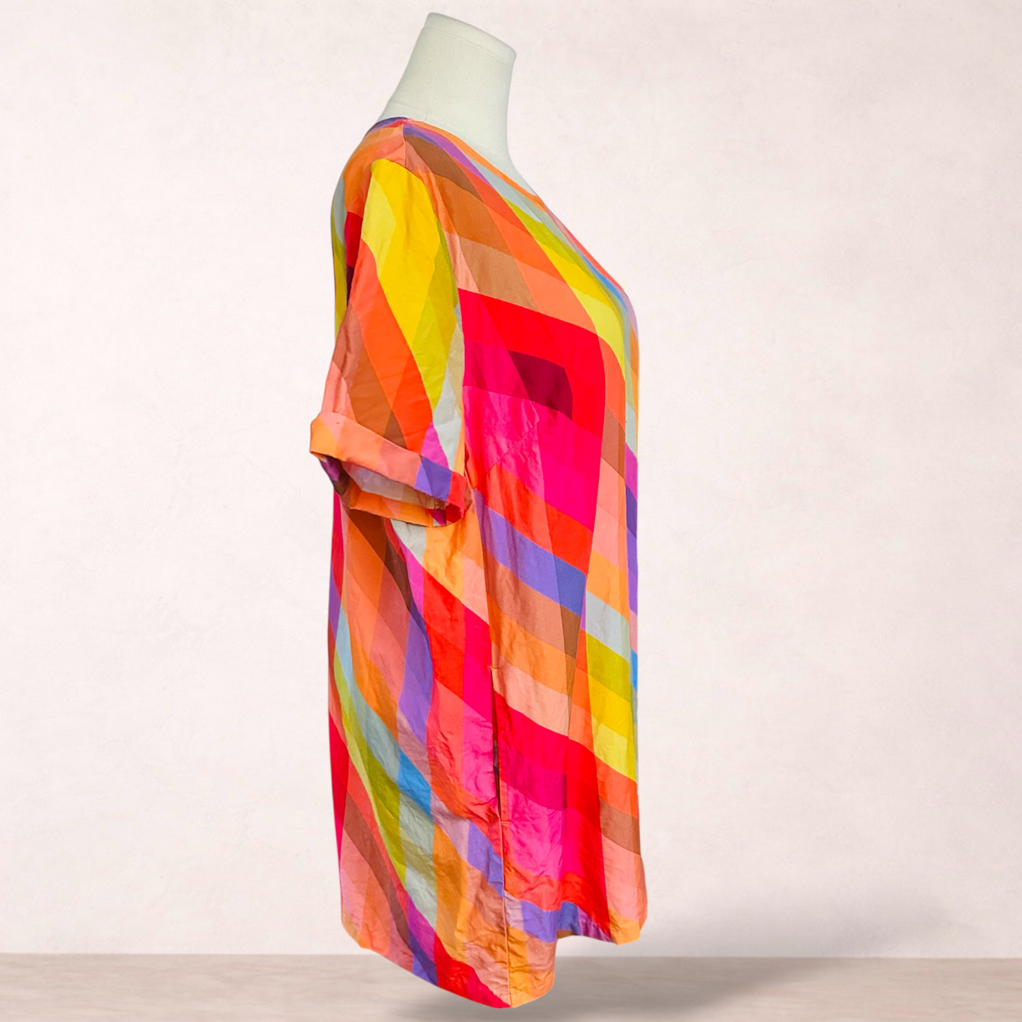 Elm Colourful Check Pocket Dress | Size 20 | Flaw