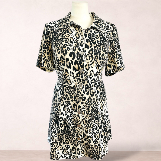 City Chic Leopard Shirt Dress | Size L/20 | New with tags