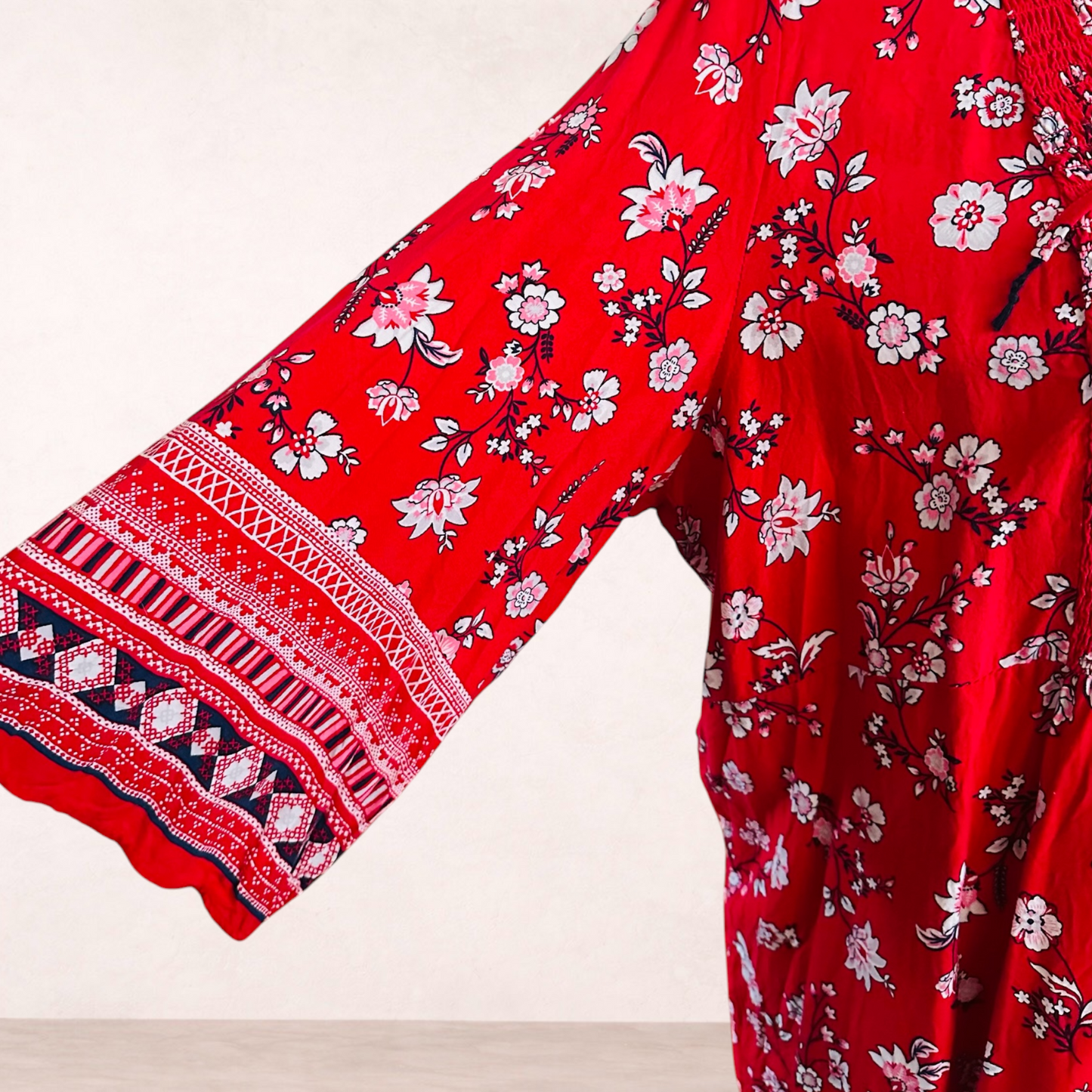 Millers Red Boho Floral Tunic Top | Size 26