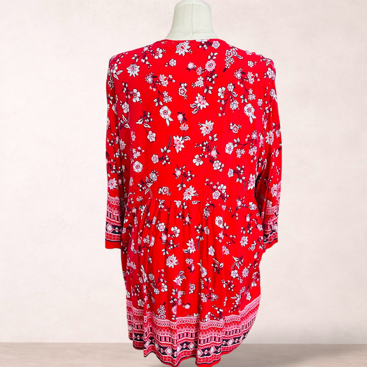 Millers Red Boho Floral Tunic Top | Size 26