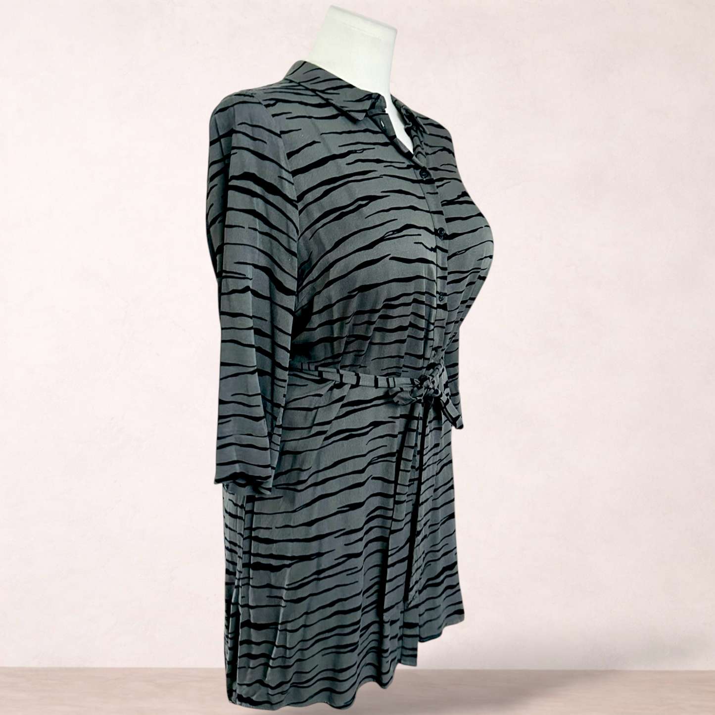 Jeanswest Zebra Print Shirt Dress | Size 14