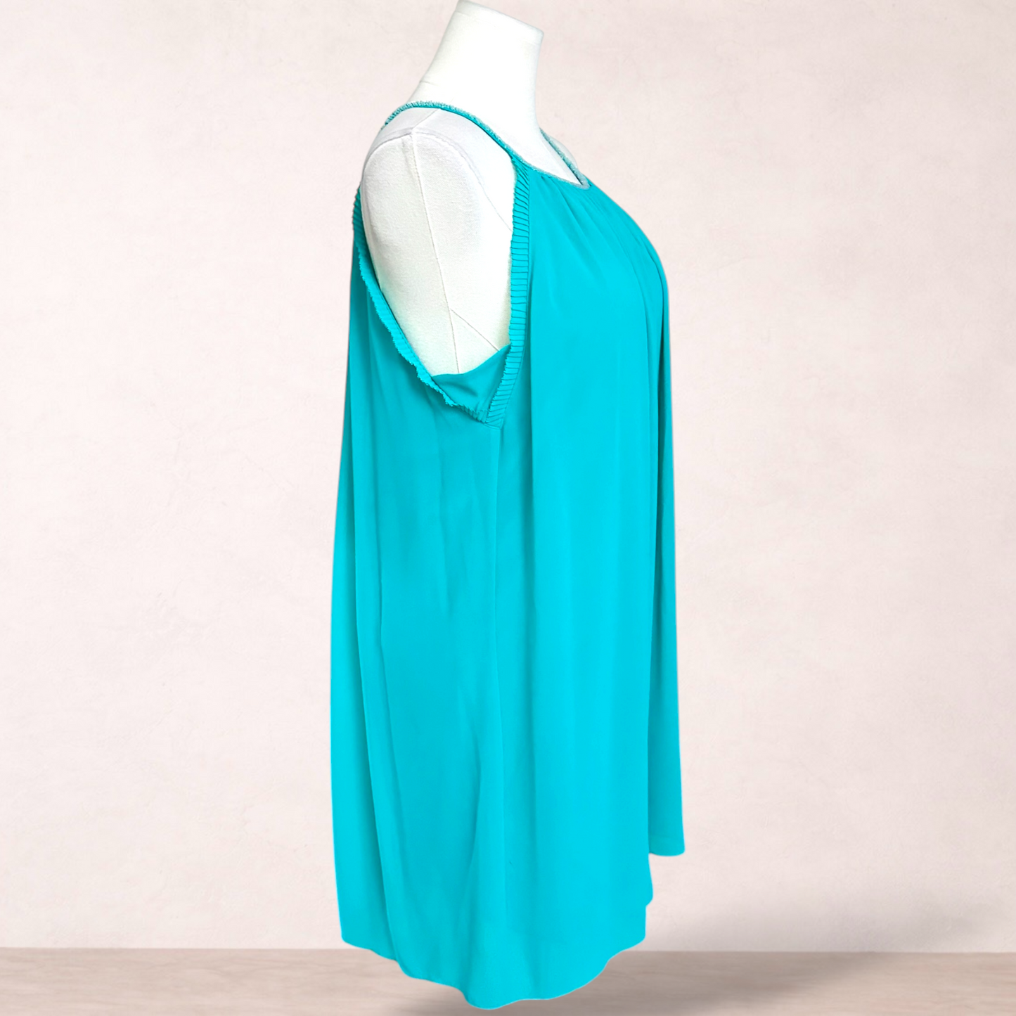 Forever New Green Beaded Shift Dress | Size 16