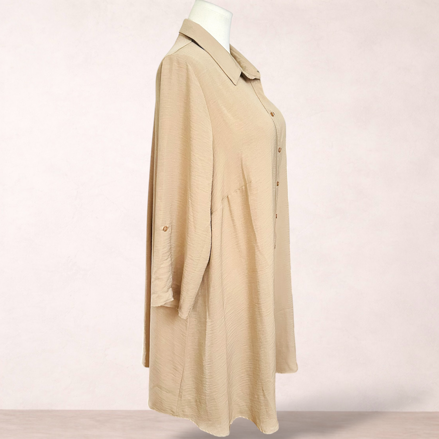 Apricot Taupe Tunic/Shirt Dress | Plus Size 24