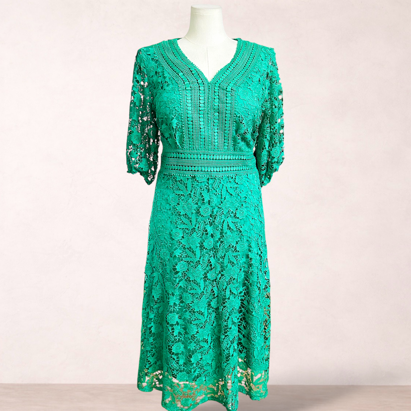 Taking Shape Green Lace Midi Dress | Plus Size 18
