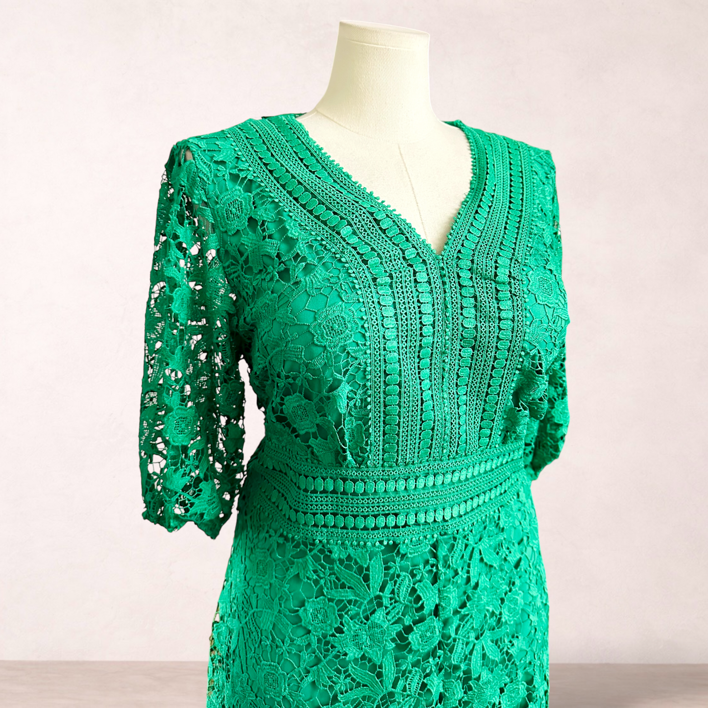 Taking Shape Green Lace Midi Dress | Plus Size 18