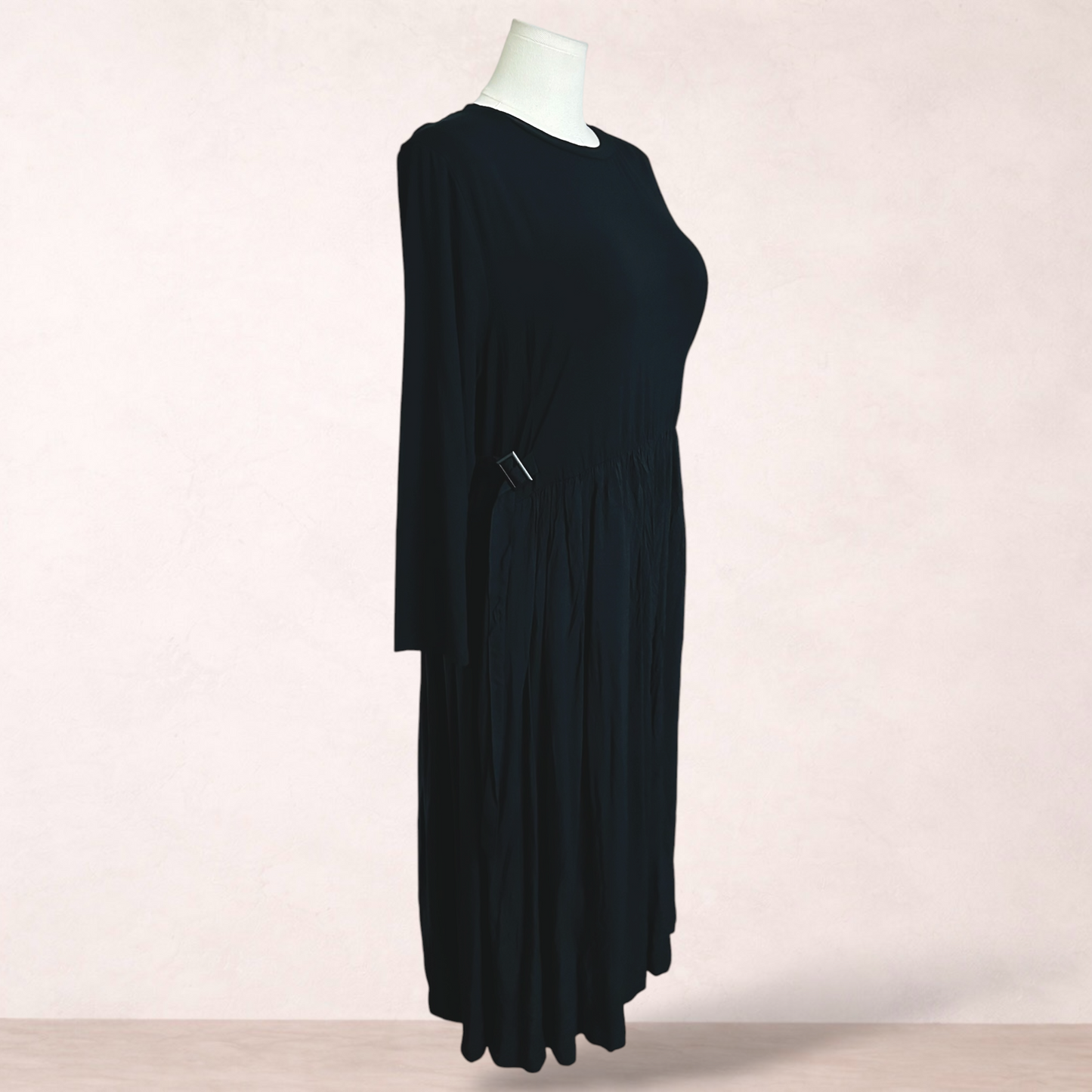Taking Shape Black Bamboo Blend Midi Dress | Plus size 18