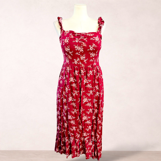 Lost in Lunar Plum Red Floral Dress | Size XL/14 | New with tags