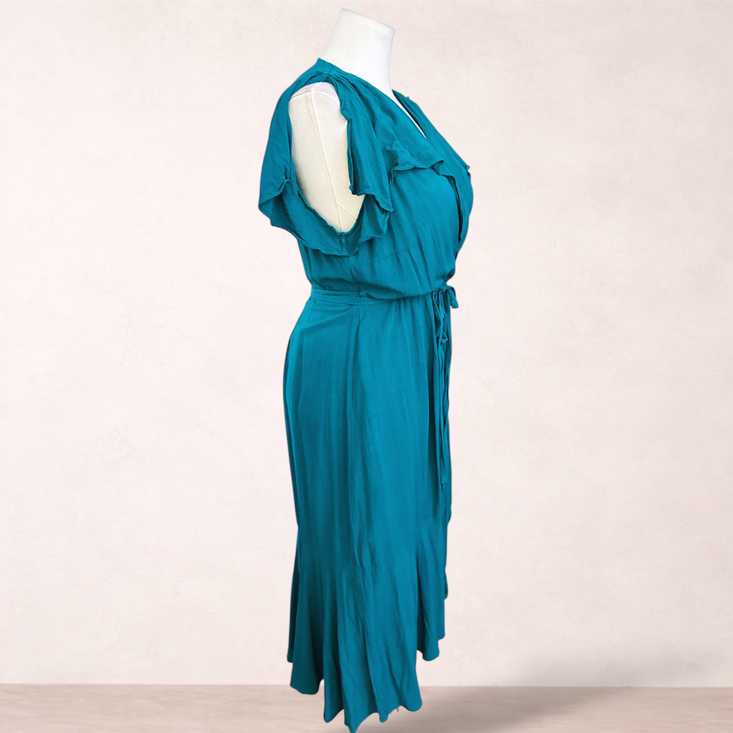 City Chic Teal Green Wrap Dress | Plus Size M/18