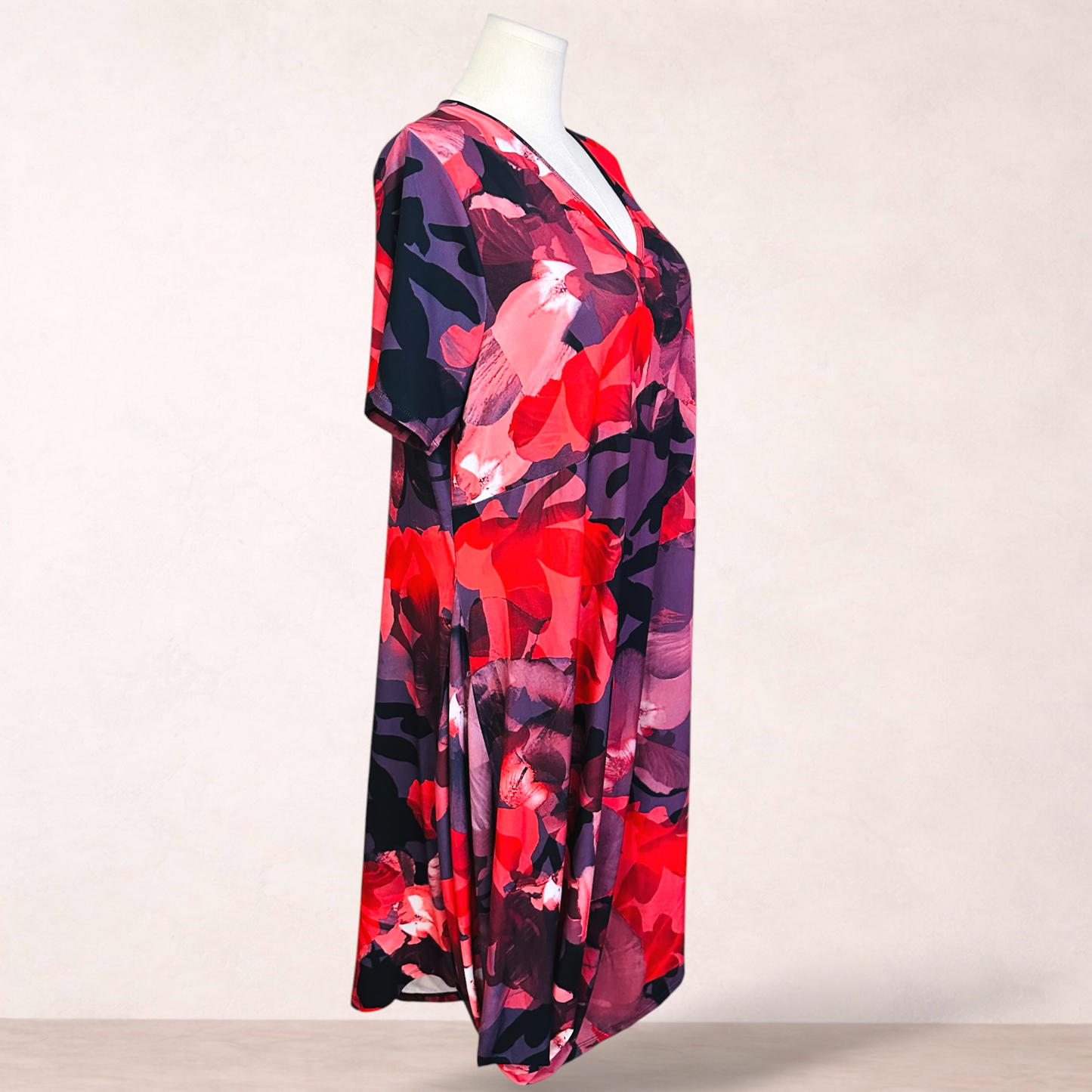 Taking Shape Floral Drape Midi Dress | Plus Size L 20/22