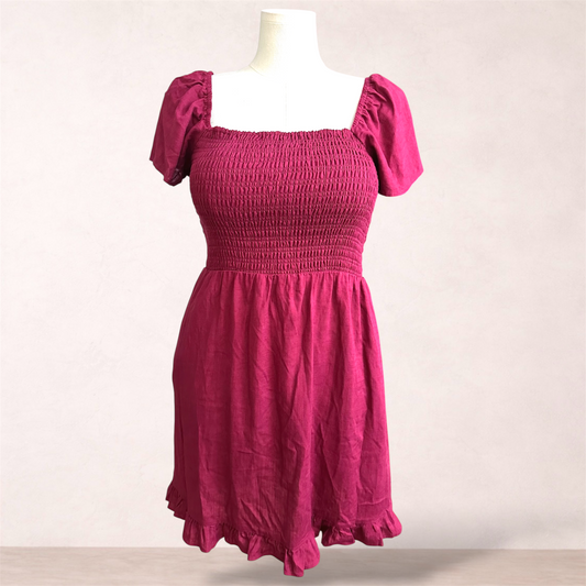 Dotti Pink Linen Blend Dress | Size 14 | New with tags