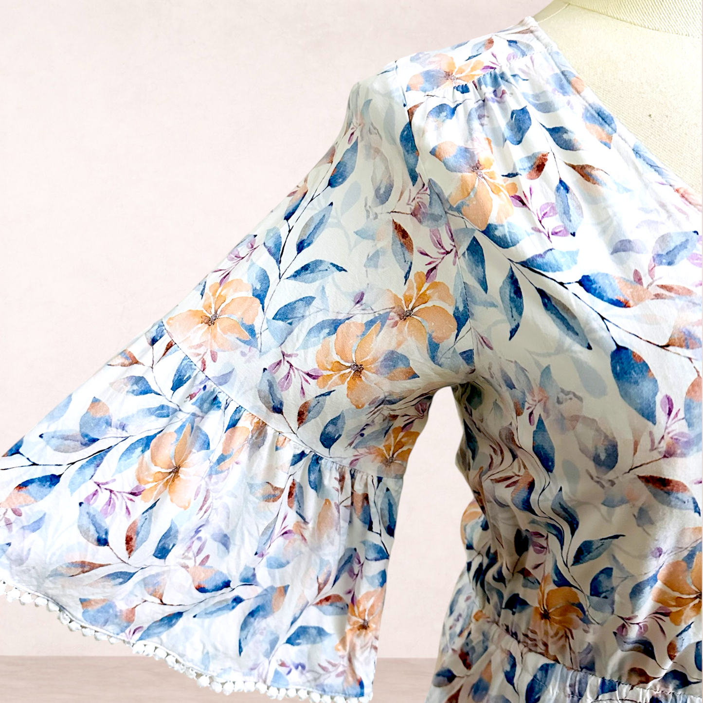 Miracle White Floral Rayon Maxi Dress | Size 16