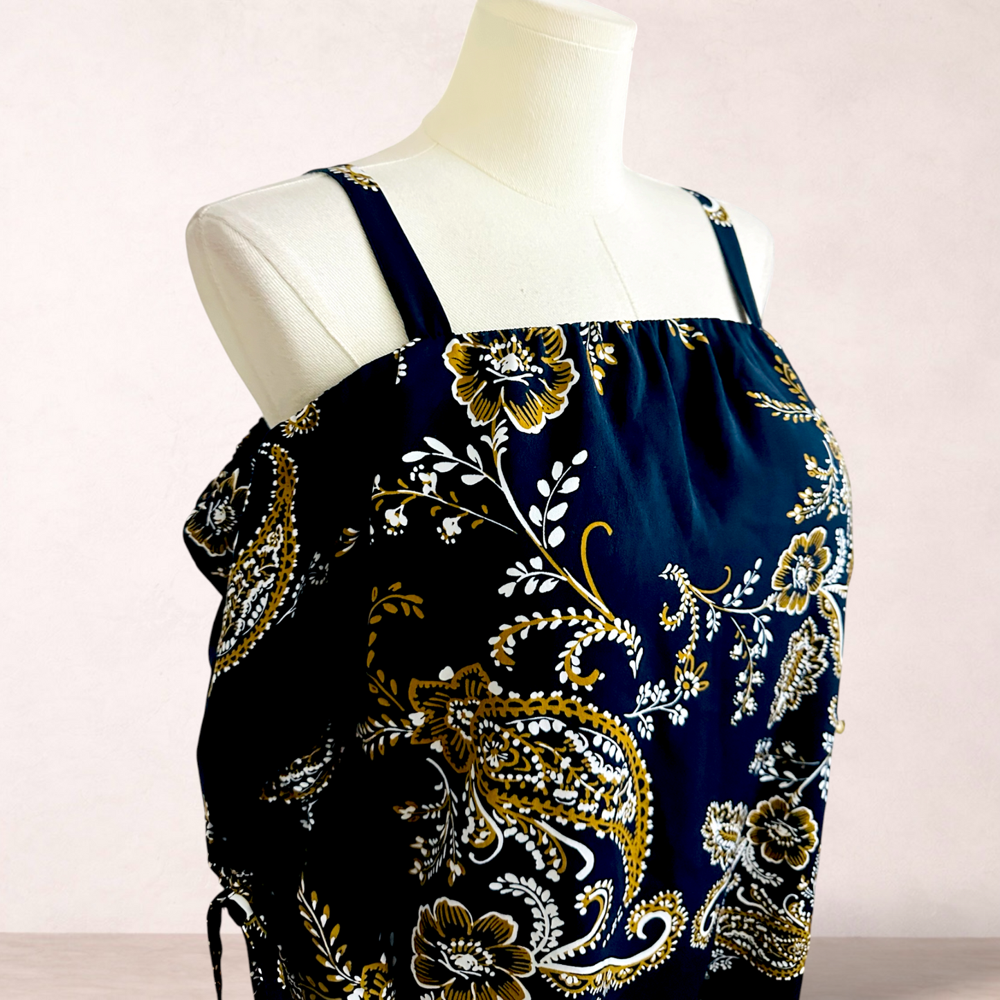 Table Eight Navy Floral Cold Shoulder Dress | Size 16