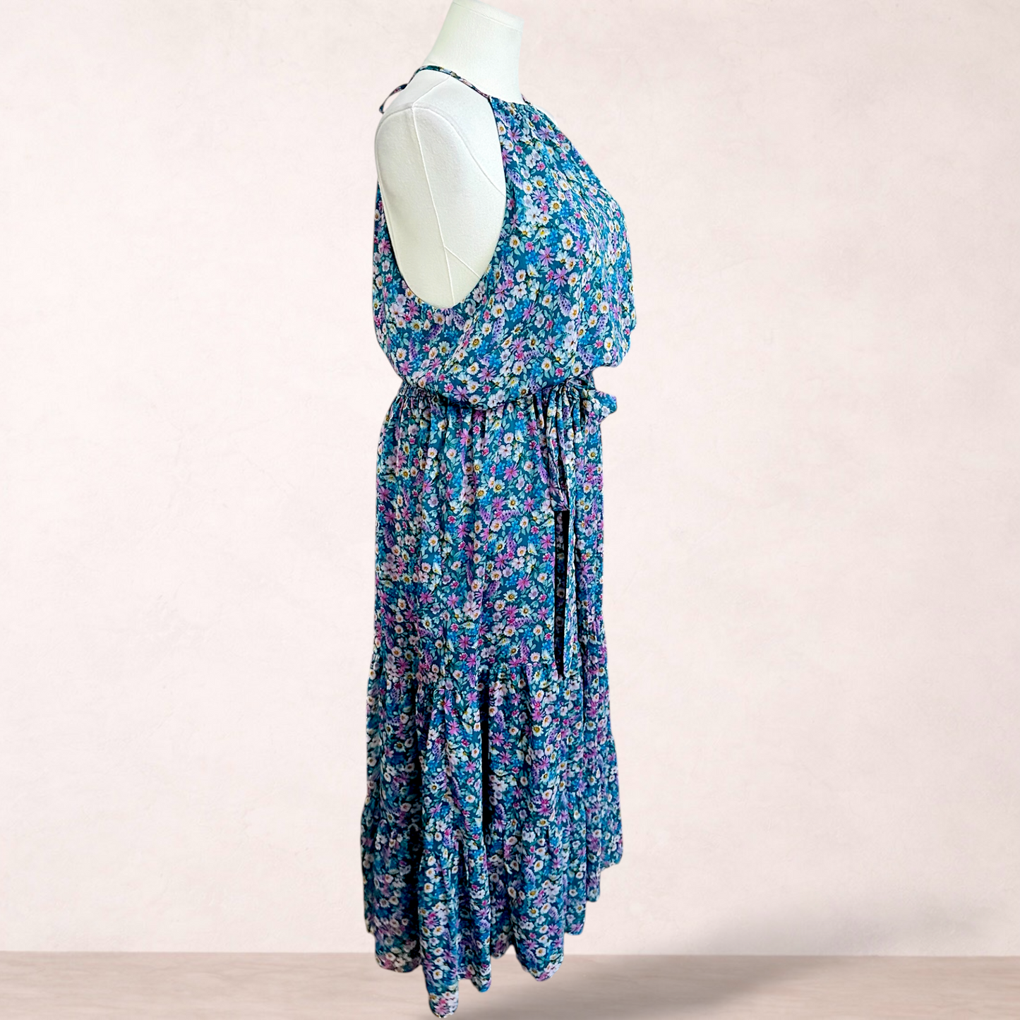 City Chic Teal Green Floral Maxi Dress | Plus Size 18/M