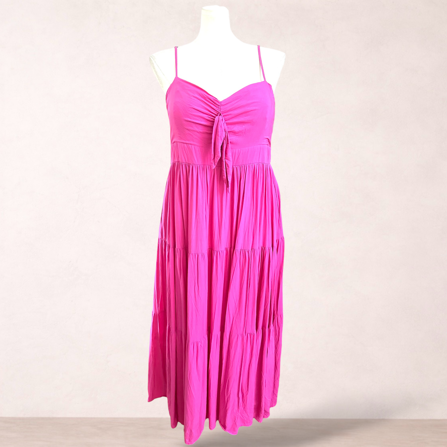 Vine Apparel Pink Rayon Maxi Dress | Size 20