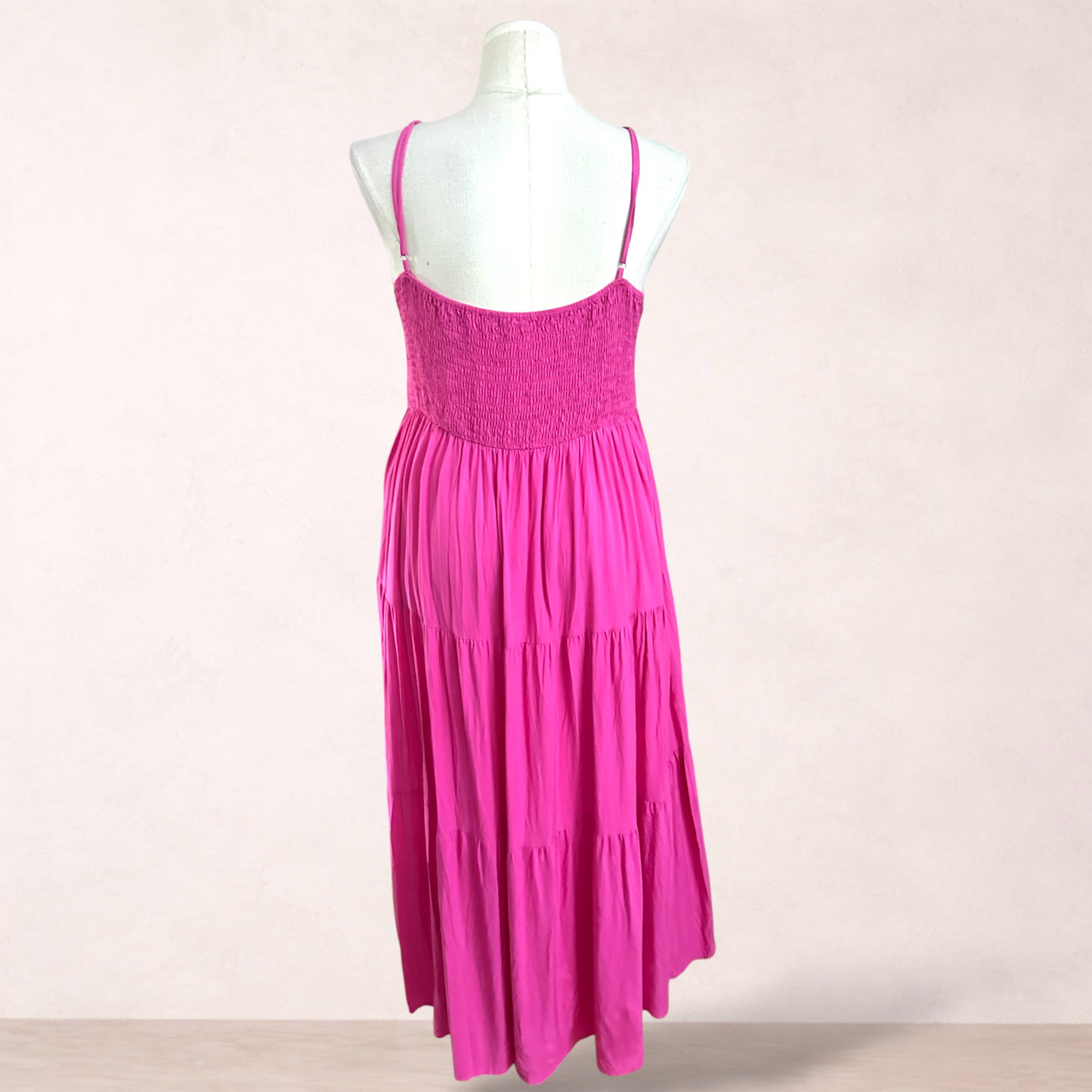 Vine Apparel Pink Rayon Maxi Dress | Size 20