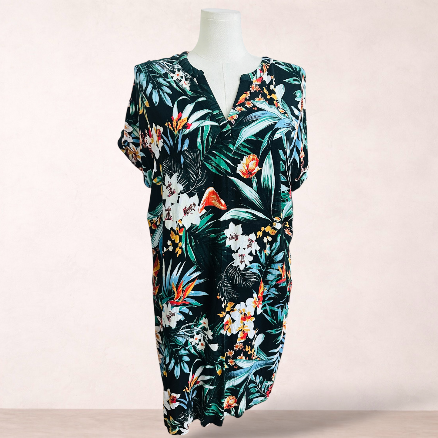 Millers Black Floral Shift Dress | Size 20