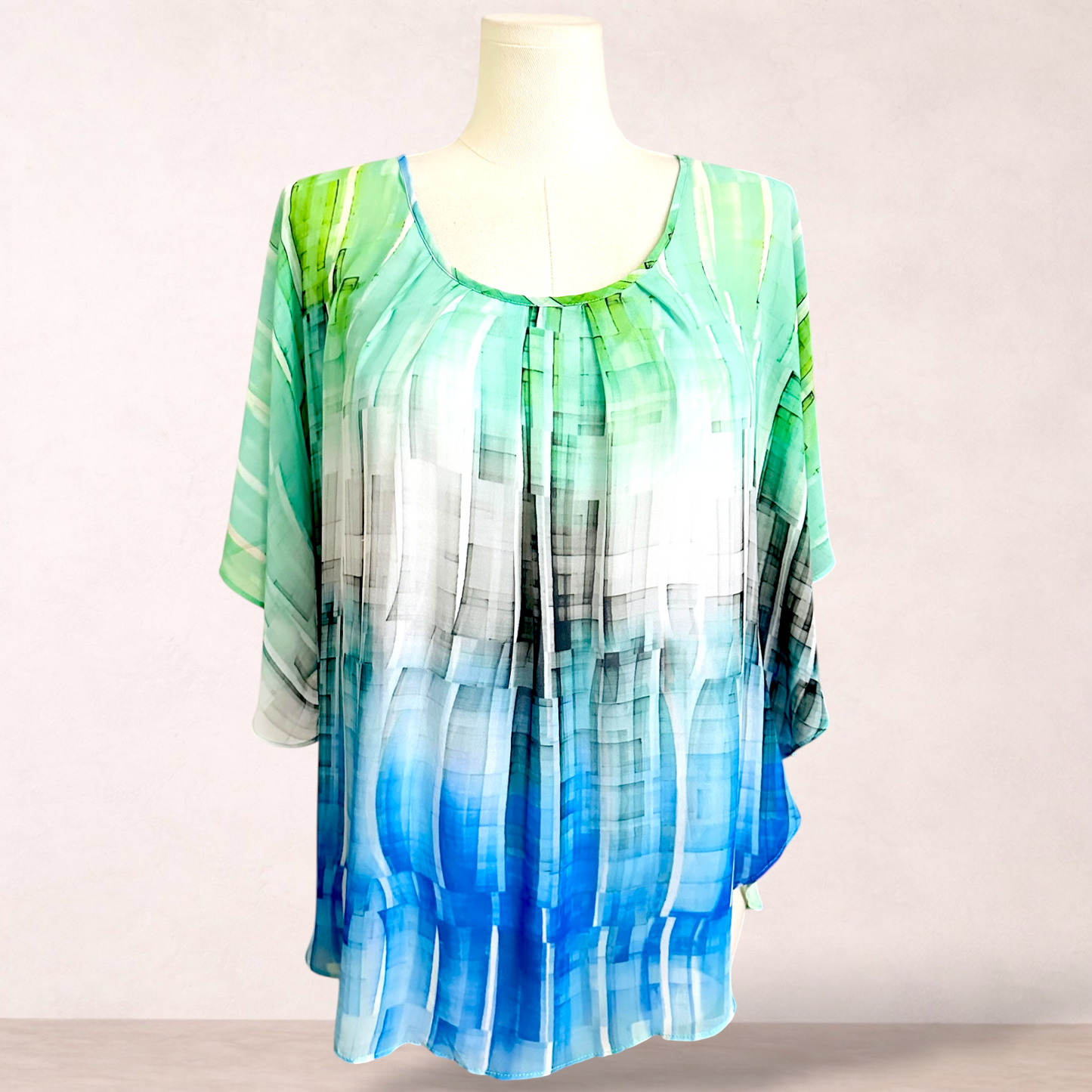 Beme Ombre Kaftan Tunic Top | Plus Size 16