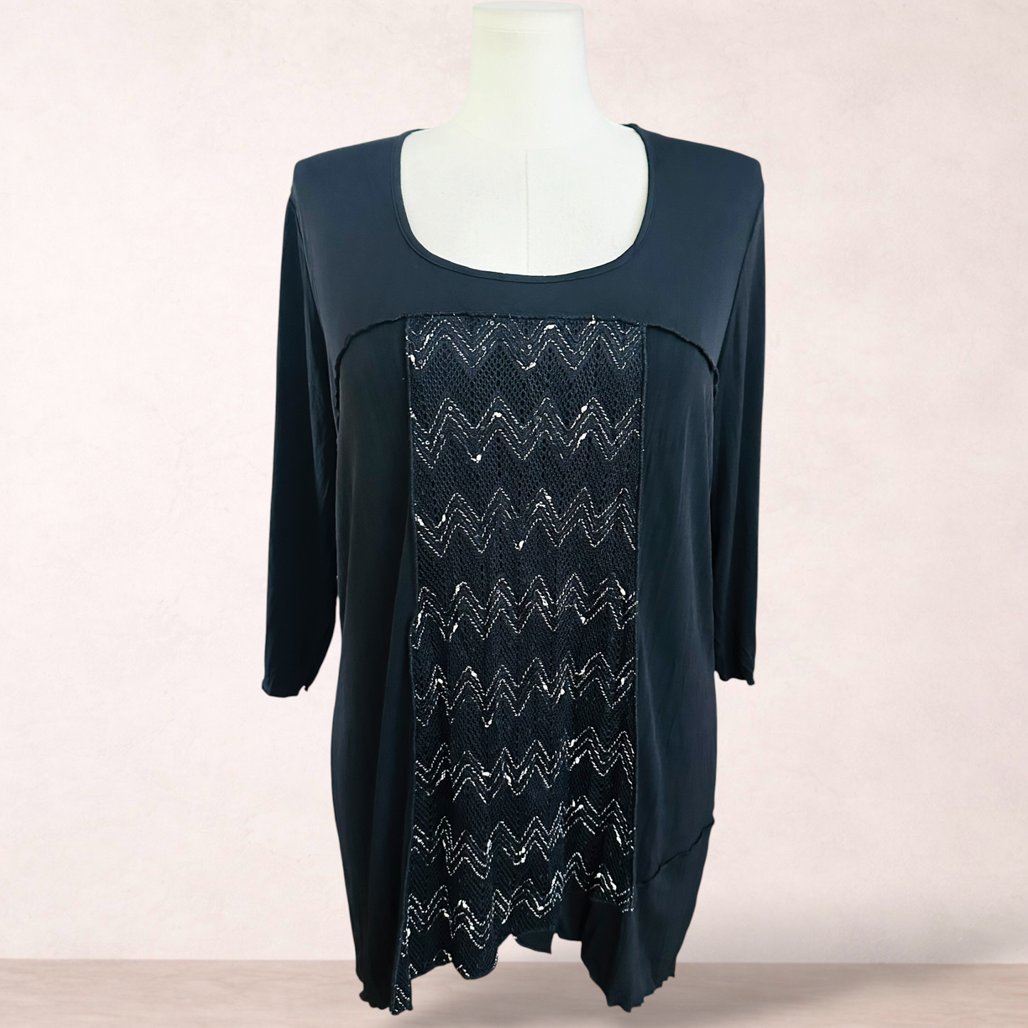 Taking Shape Black Tunic Top | Plus Size S 16/18