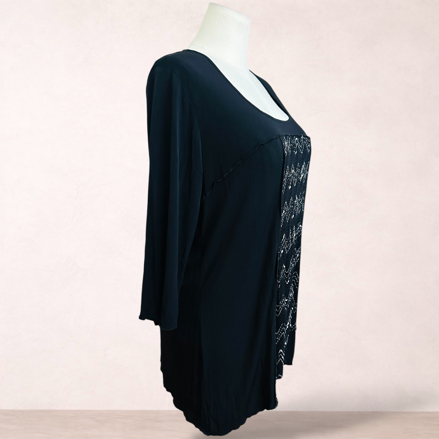 Taking Shape Black Tunic Top | Plus Size S 16/18
