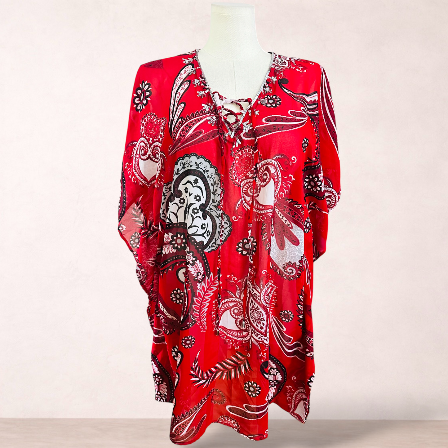 Millers Red Paisley Cover-up Tunic | Size 14