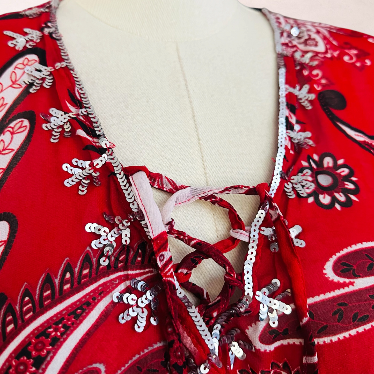 Millers Red Paisley Cover-up Tunic | Size 14