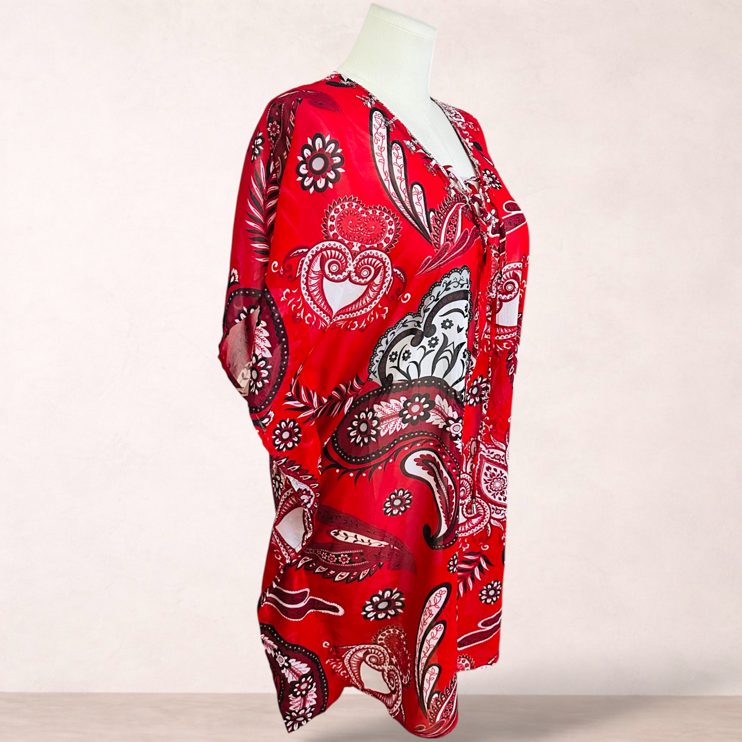Millers Red Paisley Cover-up Tunic | Size 14