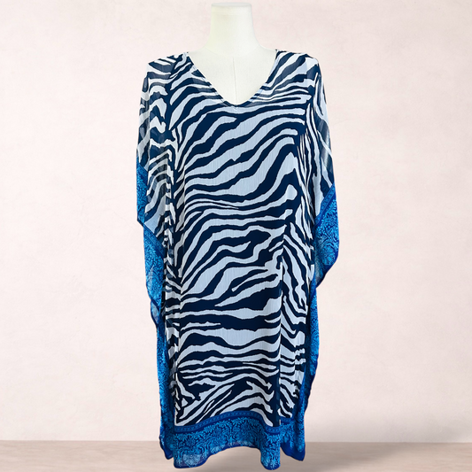 Emme Zebra Kaftan Midi Dress | Plus Size S 16/18