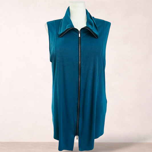 Taking Shape Teal Zip Tunic Vest | Plus Size 18-20