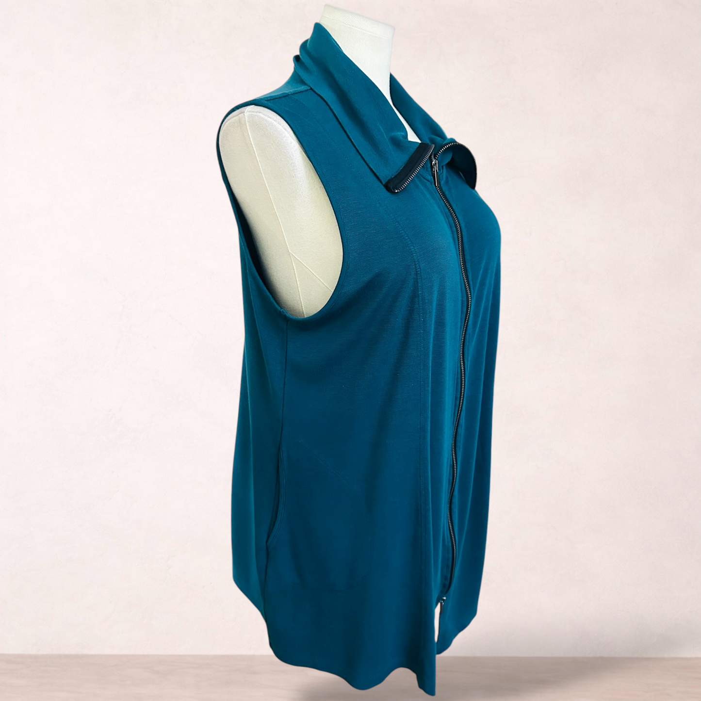 Taking Shape Teal Zip Tunic Vest | Plus Size 18-20