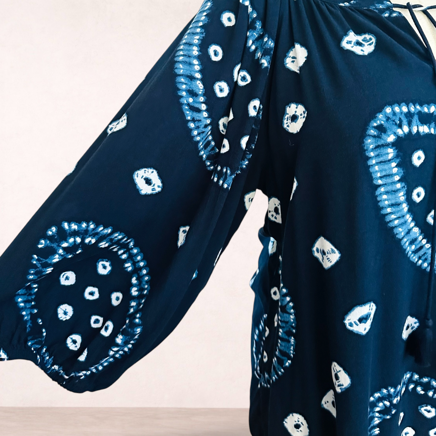 Virtuelle Navy Blue Tie Dye Top | Plus Size 16