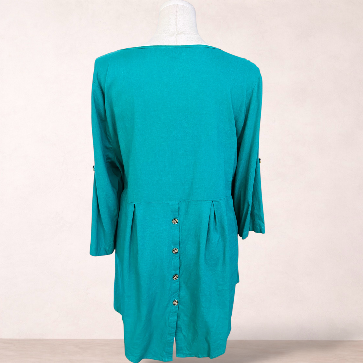 Autograph Green Linen Blend Tunic | Plus Size 20