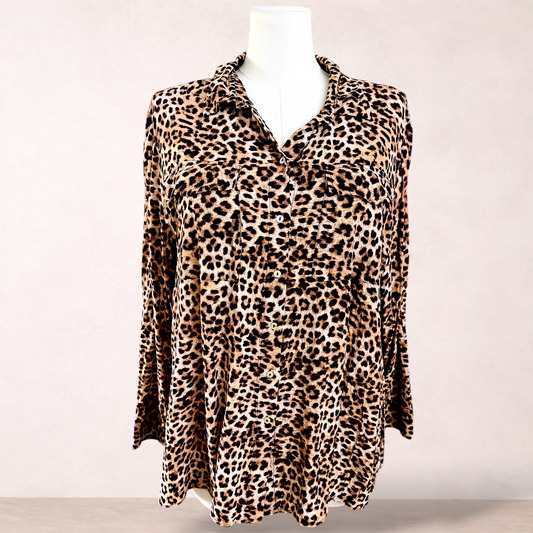 Sussan Leopard Print Blouse Top | Size 20