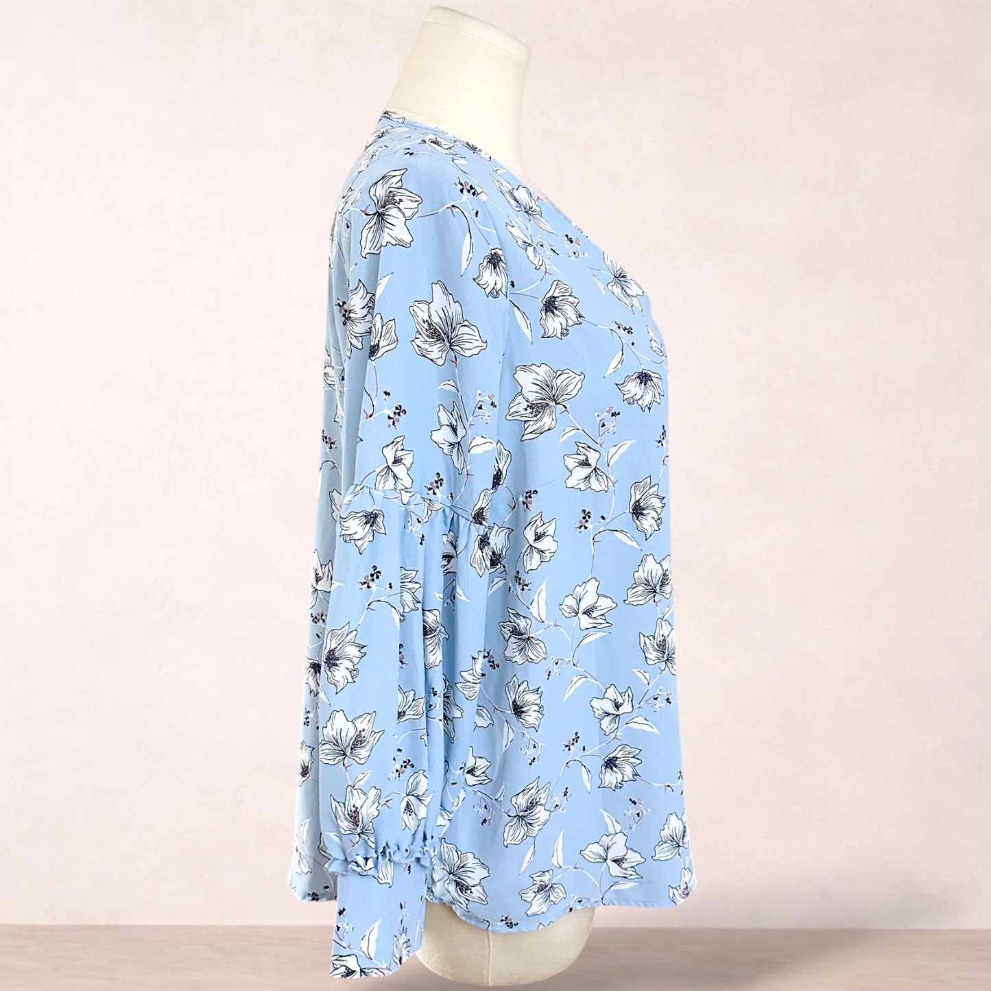 Preview Blue Floral Blouse Top | Size 18