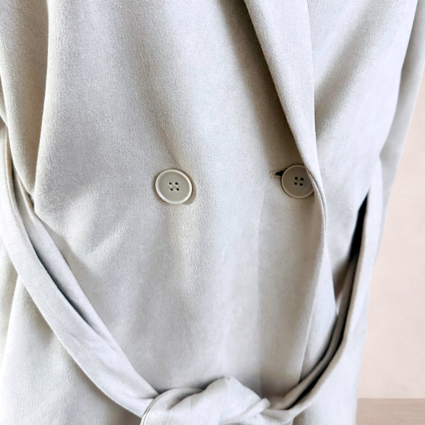 Katies Beige Suedette Trench Coat | Size 16