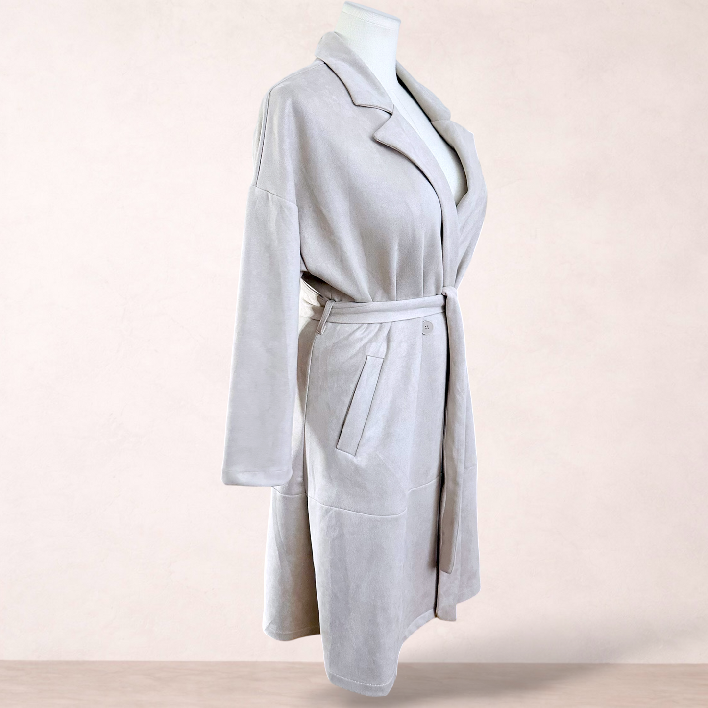 Katies Beige Suedette Trench Coat | Size 16