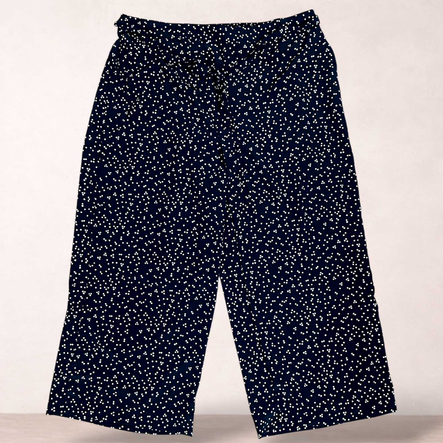 Beme Black Spotty Wide Leg Pants | Plus Size 24