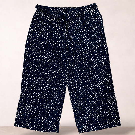 Beme Black Spotty Wide Leg Pants | Plus Size 24