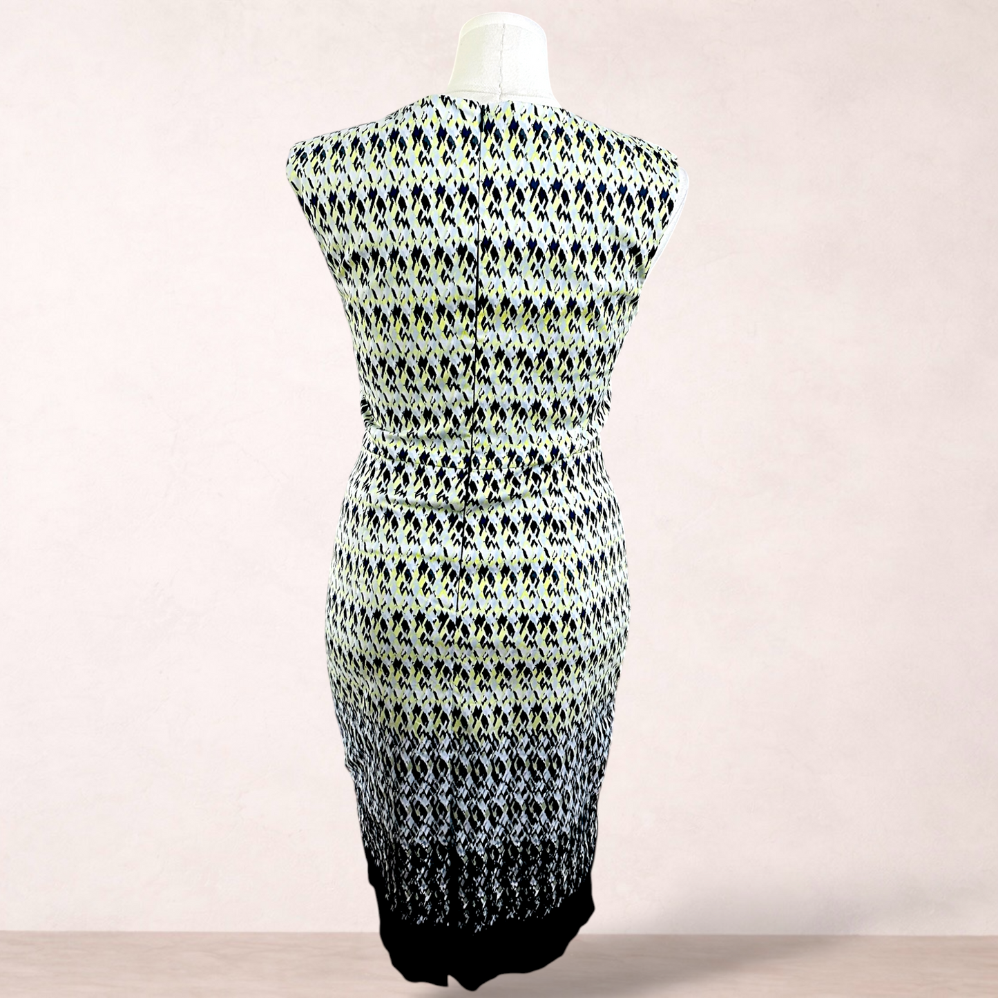 Jacqui E Print Cotton Blend Dress | Size 14