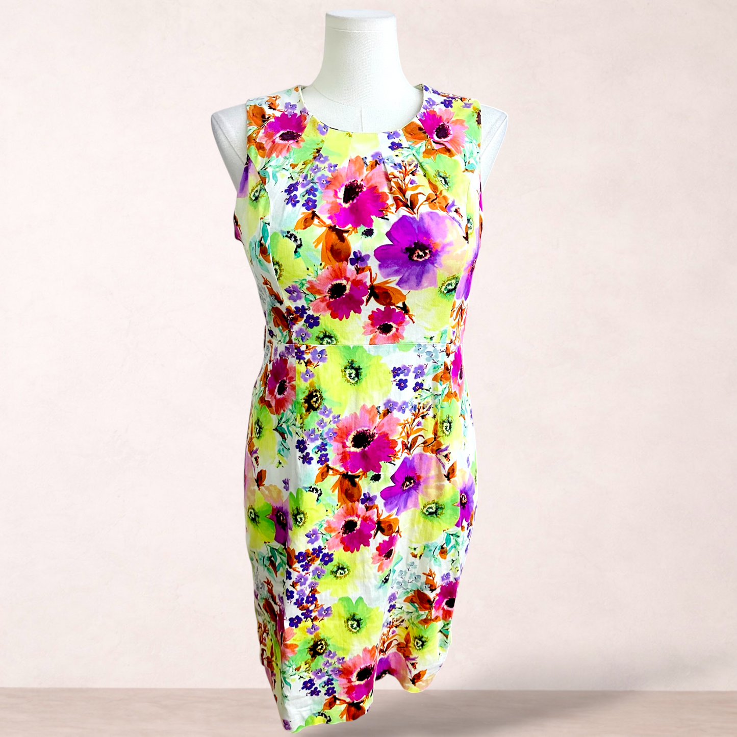 Teaberry Floral Cotton Blend Dress | Size 16