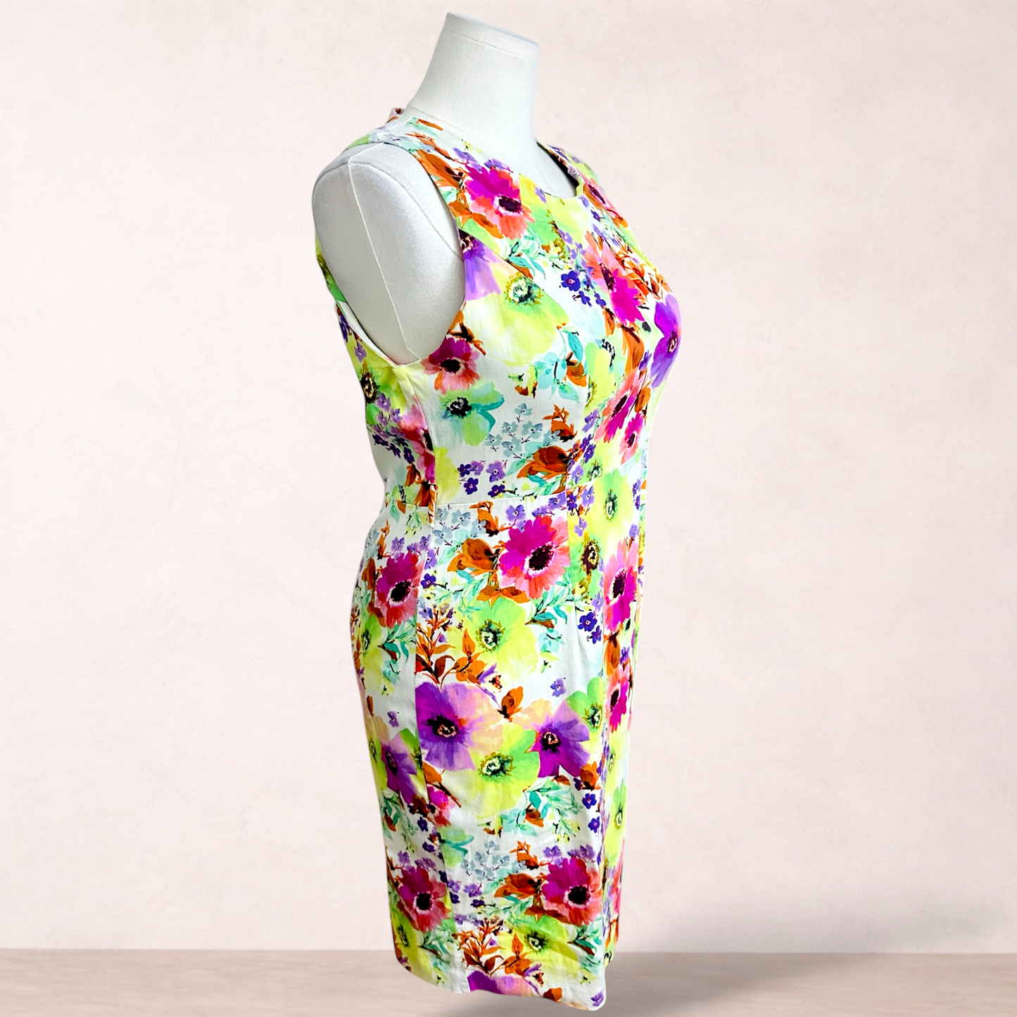 Teaberry Floral Cotton Blend Dress | Size 16