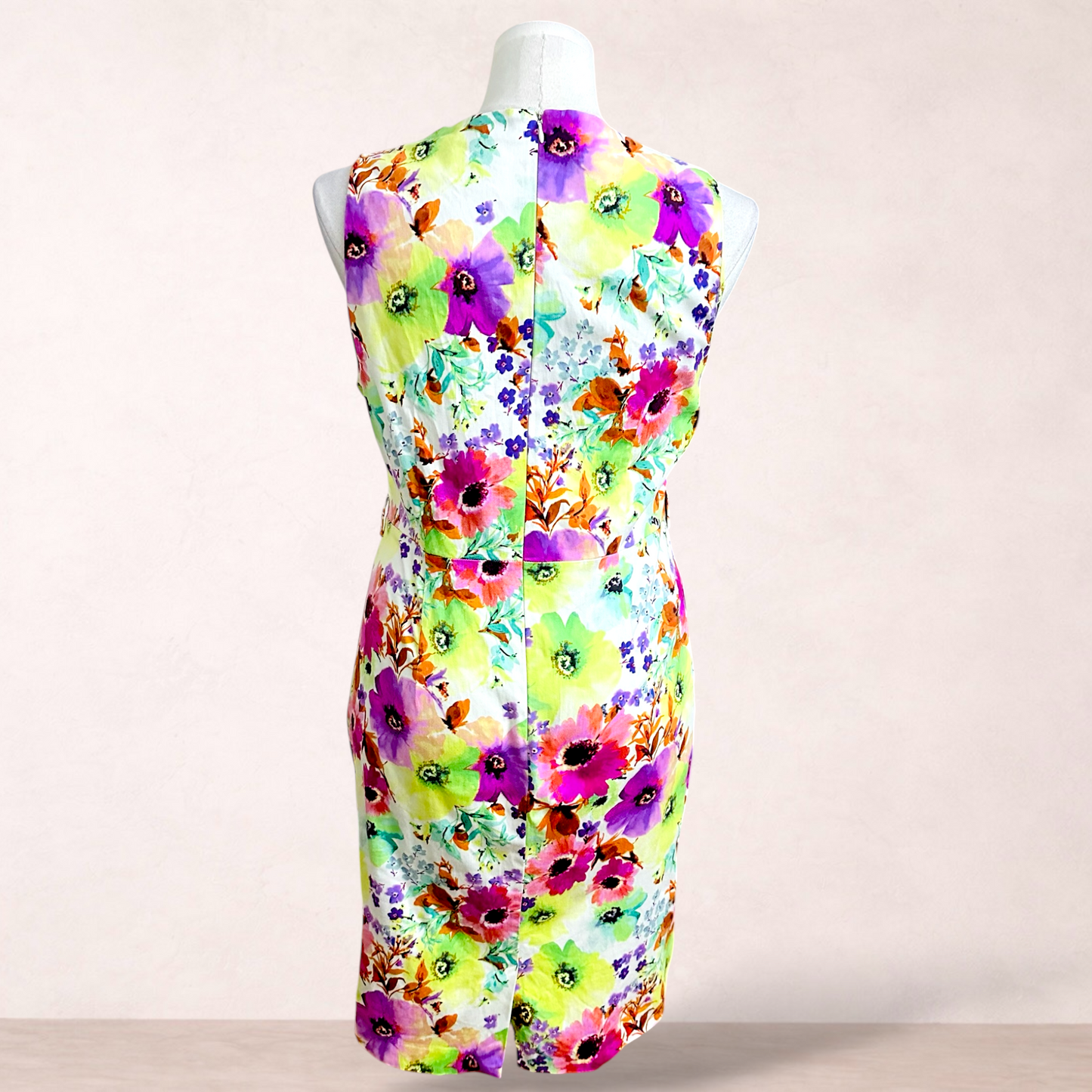 Teaberry Floral Cotton Blend Dress | Size 16