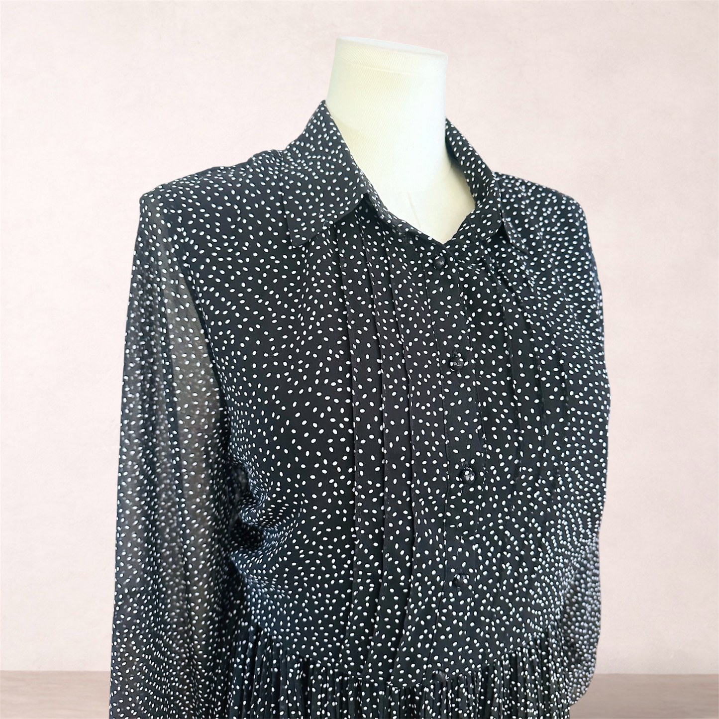 City Chic Black Spotty Dress | Plus Size L/20