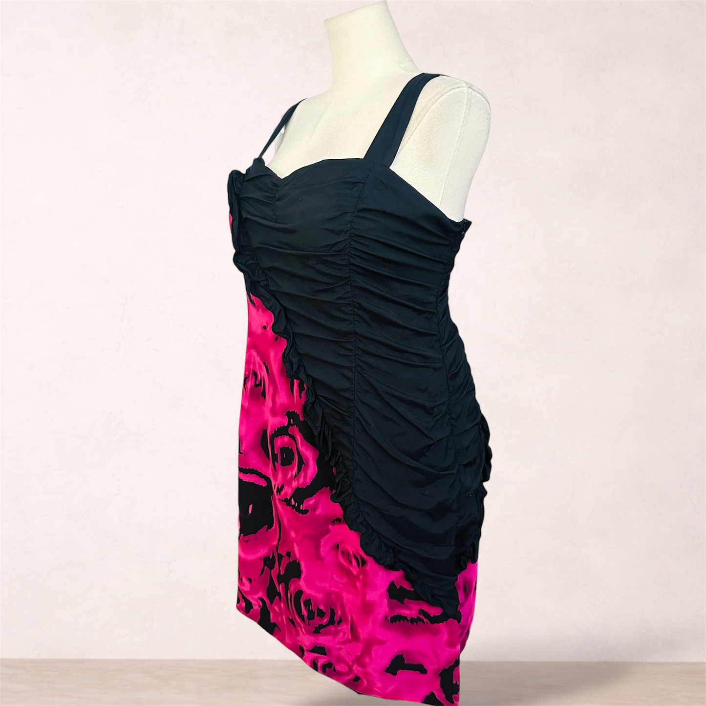 Estelle Black & Pink Floral Occasion Dress | Plus Size 18