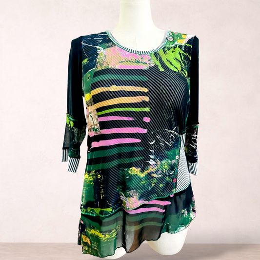 Gabriella Frattini Abstract Tunic Top | Size 16