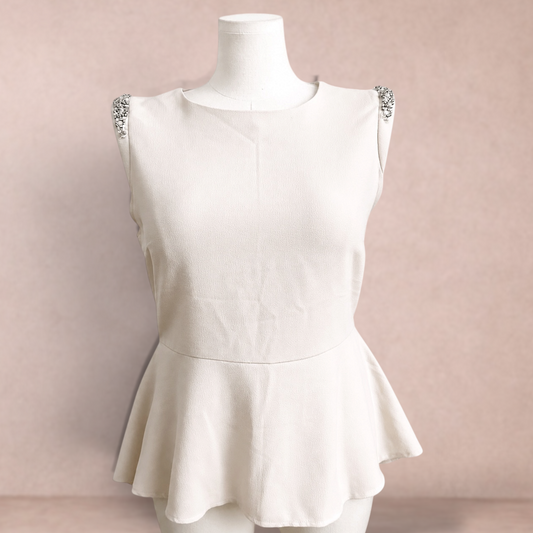 New Look Nude Peplum Top | Size 16 | New with tags