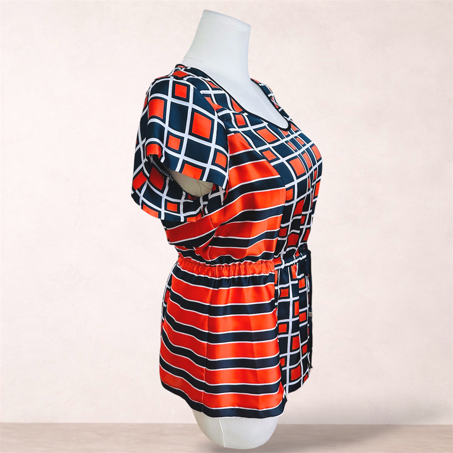 Suzanne Grae Print Drawstring Top | Size 16